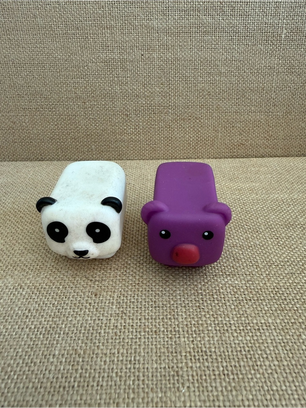 The Fisher-Price Toy Figures Little People Panda and Purple Hippo Animal Set